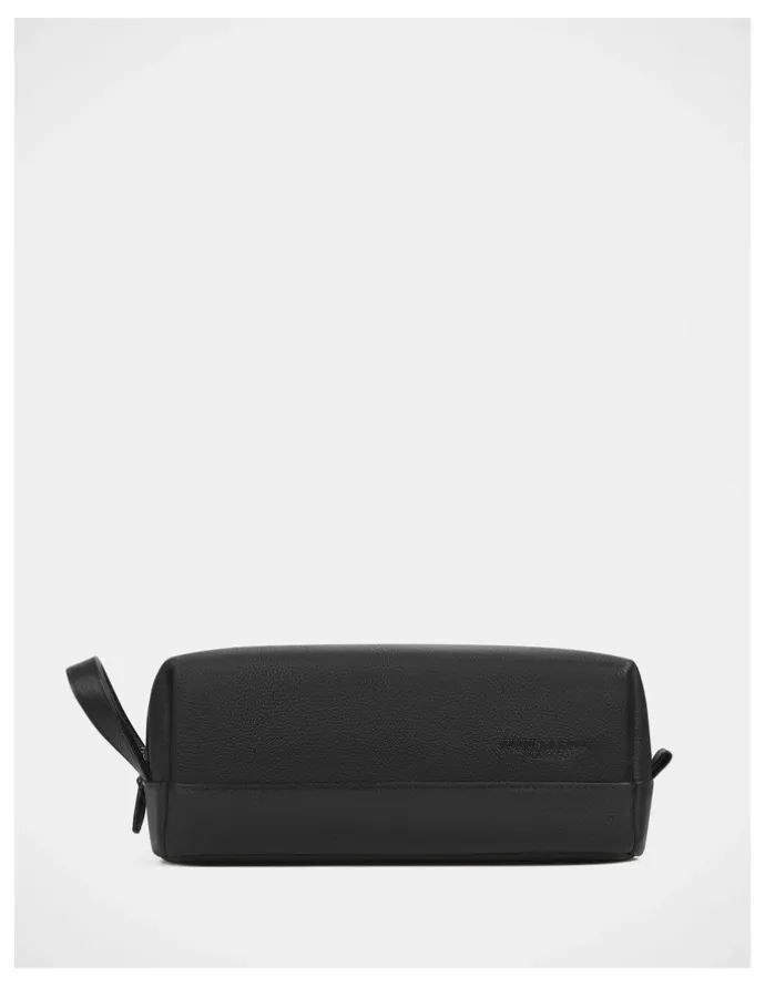 Julius Marlow Leather Toiletry Bag In Black