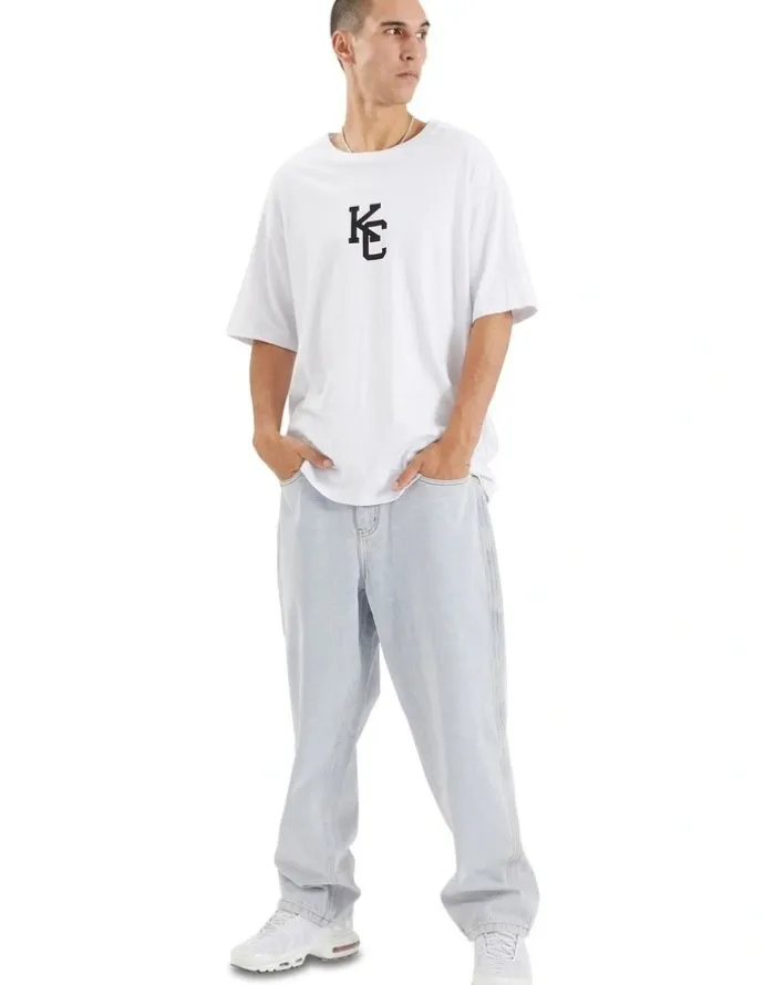KSCY Baggy Wide Leg Jean in Light Blue