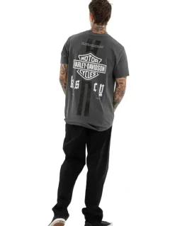 KSCY Harley Davidson Milwaukee Dual Curved Tee in Grey