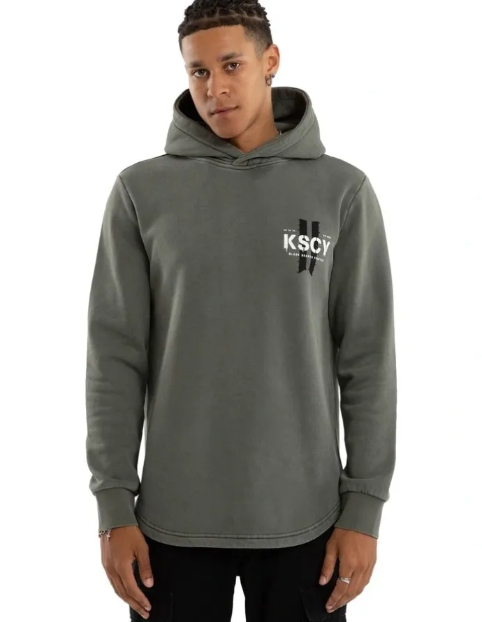 KSCY Inferno Dual Curved Hoodie in Pigment Basil