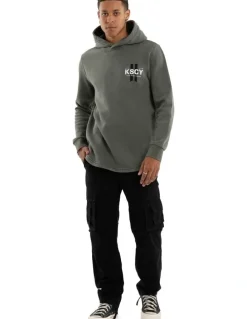 KSCY Inferno Dual Curved Hoodie in Pigment Basil