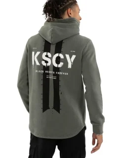 KSCY Inferno Dual Curved Hoodie in Pigment Basil