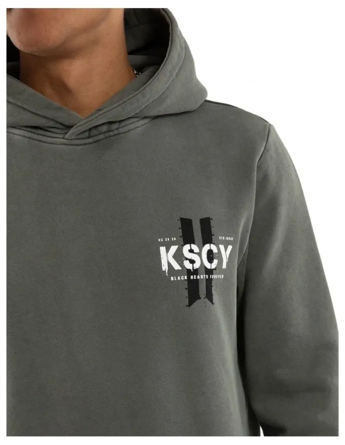 KSCY Inferno Dual Curved Hoodie in Pigment Basil