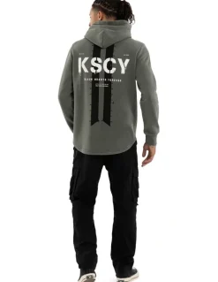 KSCY Inferno Dual Curved Hoodie in Pigment Basil