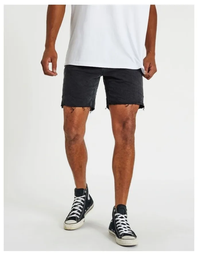 KSCY KS5 Slim Denim Shorts in Vintage Black