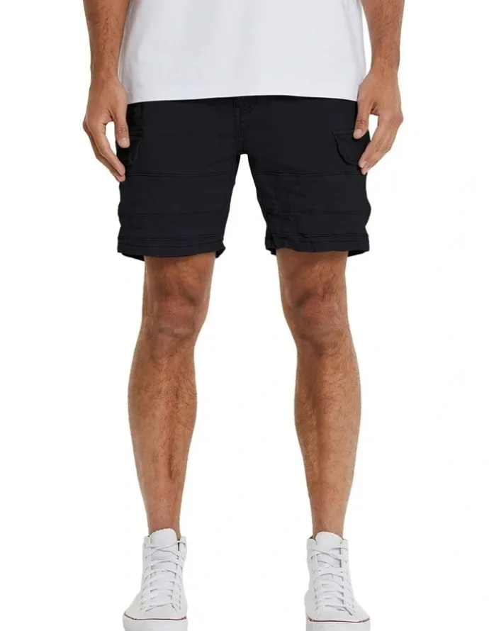 KSCY Michigan Cargo Shorts in Jet Black