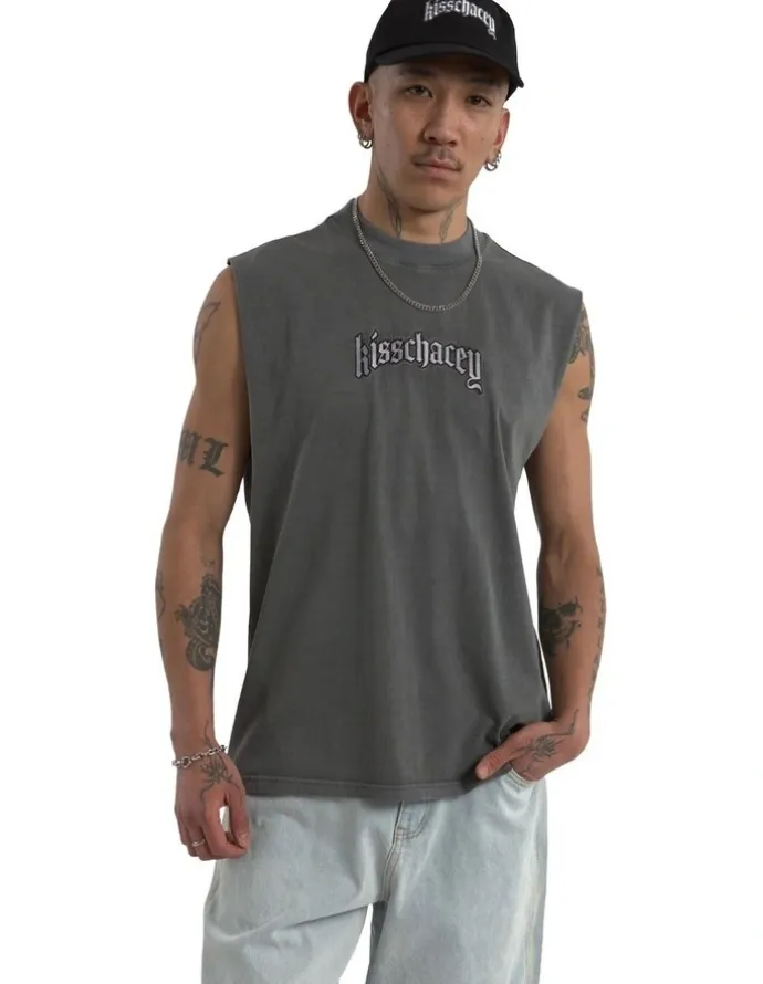 KSCY Obelisk Relaxed Muscle Singlet in Charcoal