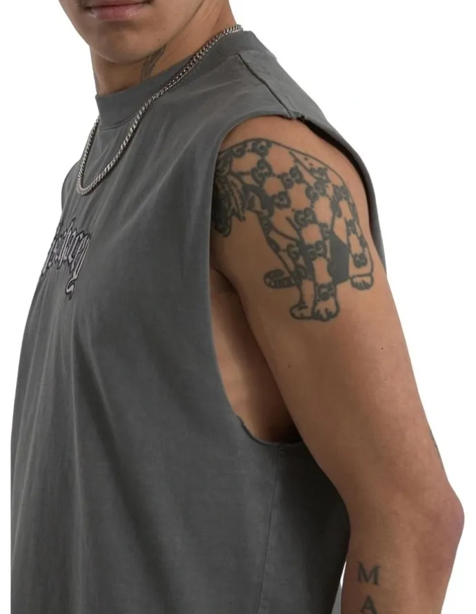 KSCY Obelisk Relaxed Muscle Singlet in Charcoal