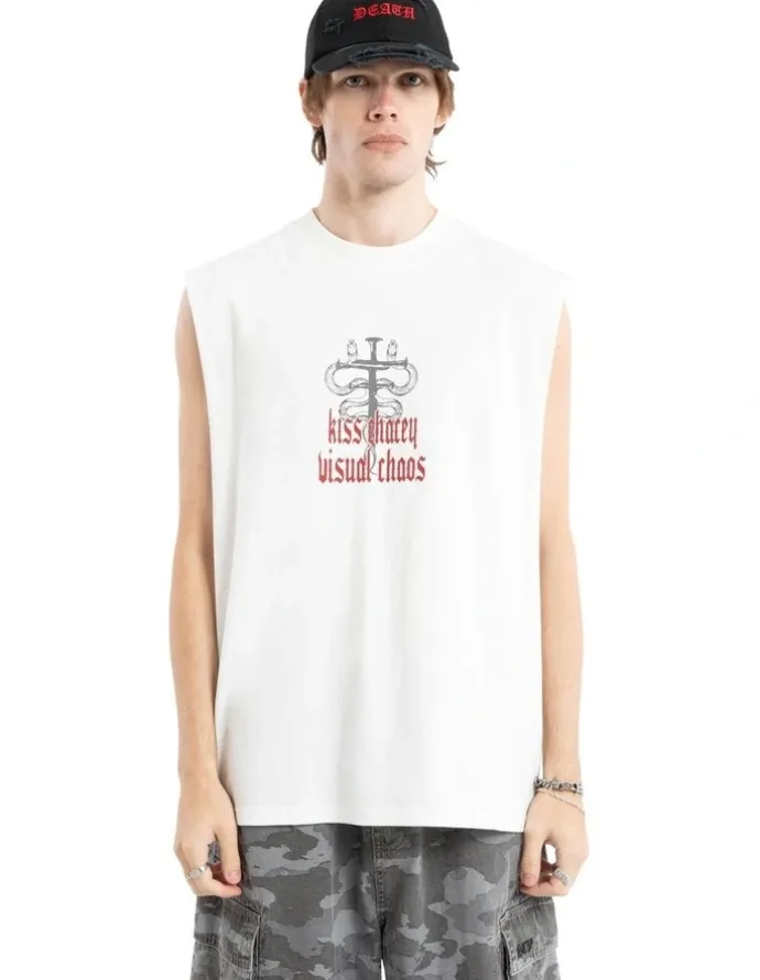 KSCY Pray Soul Street Muscle Tank in White