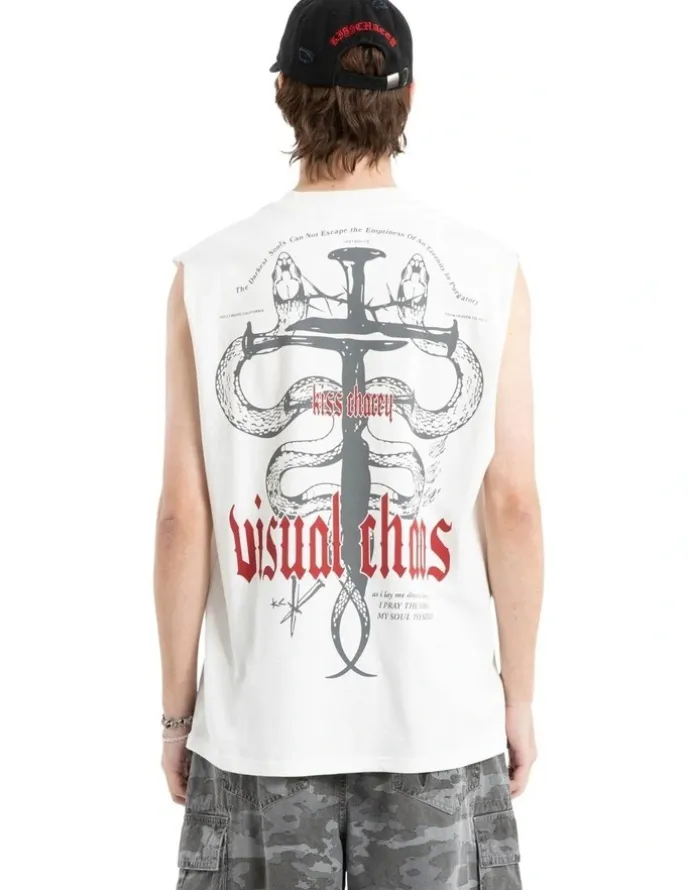 KSCY Pray Soul Street Muscle Tank in White