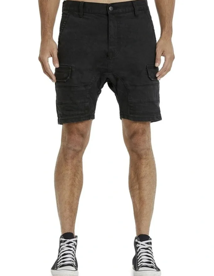 KSCY Salem Cargo Short in Obsidian Black