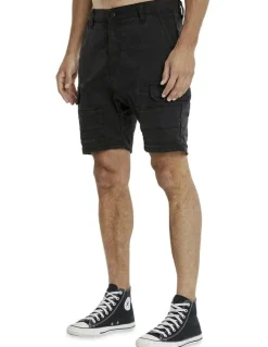 KSCY Salem Cargo Short in Obsidian Black