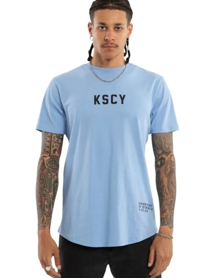 KSCY Smoke Dual Curved Tee in Blue
