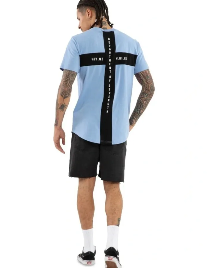 KSCY Smoke Dual Curved Tee in Blue