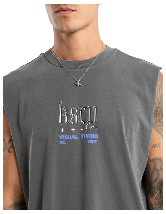 KSCY Studio Relaxed Muscle Tank in Grey