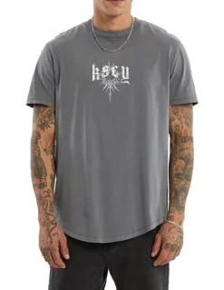 KSCY Winged Dual Curved Tee in Grey