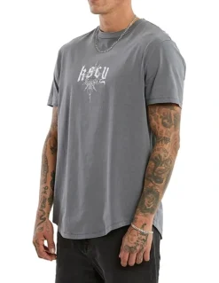 KSCY Winged Dual Curved Tee in Grey