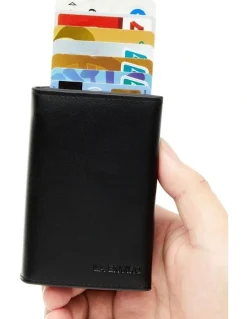 La Enviro Leura 2.0 Minimalist Coin Pocket Wallet in Black
