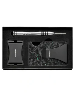 La Enviro Lorne Forged Carbon Wallet in Gloss Green