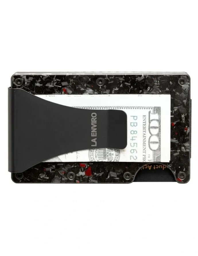 La Enviro Lorne Forged Carbon Wallet in Gloss Red