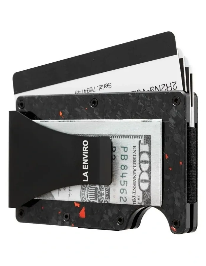 La Enviro Lorne Forged Carbon Wallet in Gloss Red