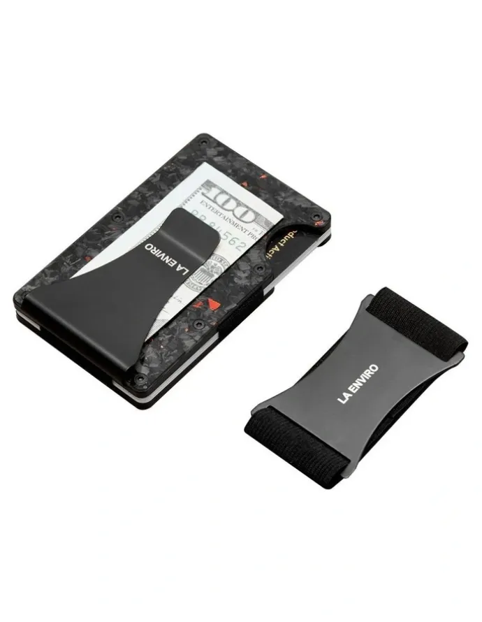 La Enviro Lorne Forged Carbon Wallet in Gloss Red