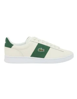 Lacoste Carnaby Set Bar Sneaker in Off White/Dark Green