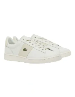 Lacoste Carnaby Set Bar Sneaker in Off White/Light Yellow