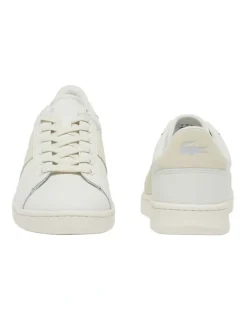 Lacoste Carnaby Set Bar Sneaker in Off White/Light Yellow
