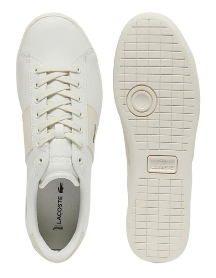 Lacoste Carnaby Set Bar Sneaker in Off White/Light Yellow