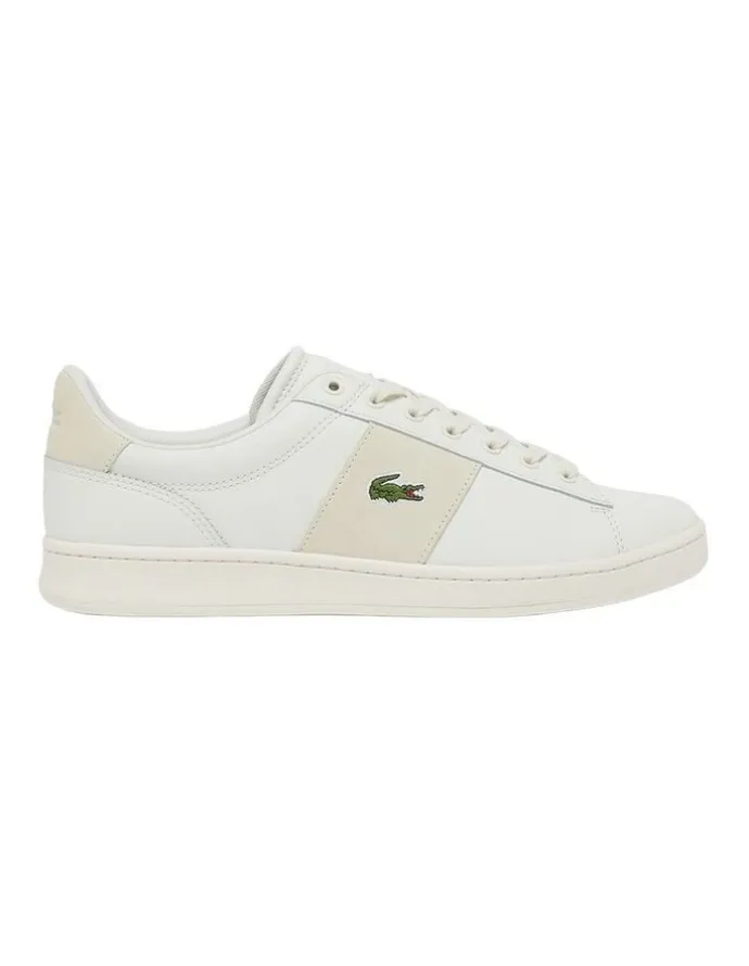 Lacoste Carnaby Set Bar Sneaker in Off White/Light Yellow