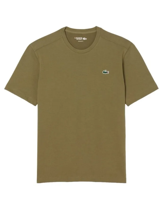 Lacoste Essentials Crew Neck Sport Tee in Olive