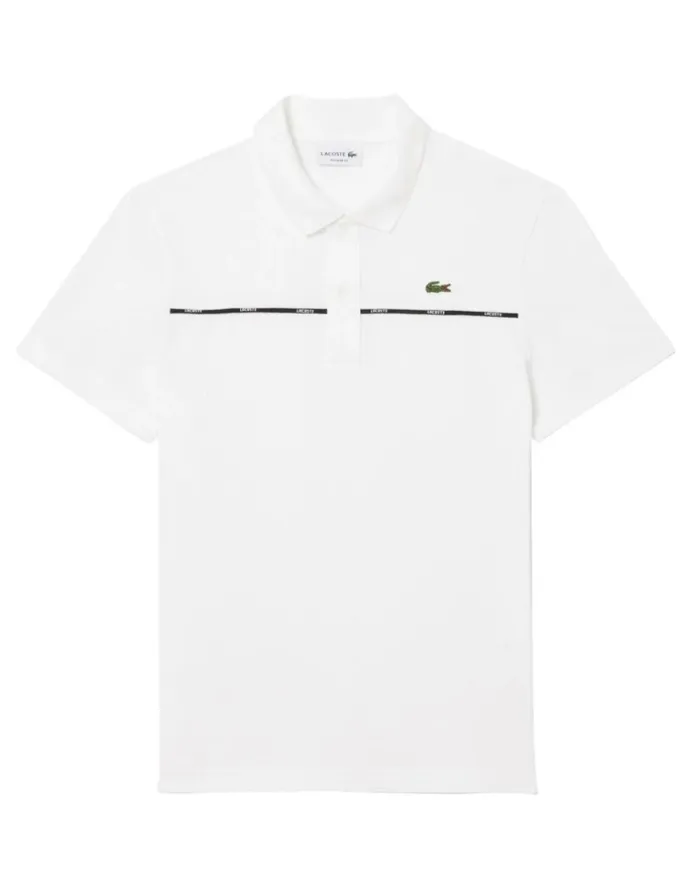 Lacoste Tape Regular Fit Polo Shirt in White