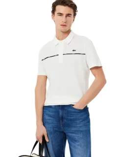 Lacoste Tape Regular Fit Polo Shirt in White