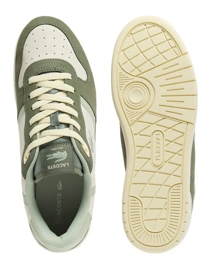 Lacoste T-Clip Sneaker in Khaki and Light Khaki