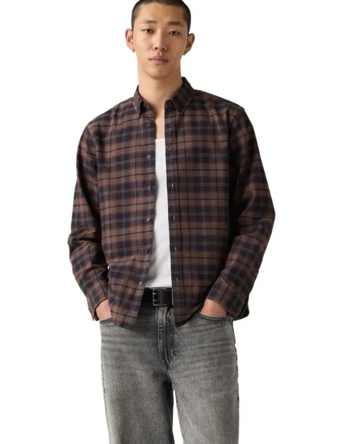Levi's Authentic Button Down Shirt in Chocolate Garment Dye