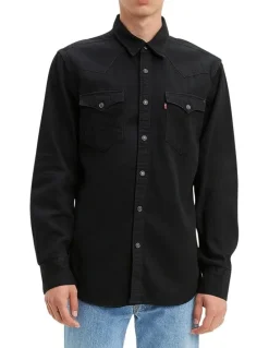Levi's Barstow Denim Western Shirt in Marble Black