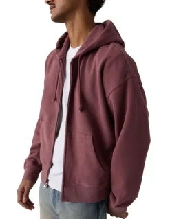 Levi's Hayes Boxy Full-Zip Sweatshirt in Post-Grunge Roan Rouge