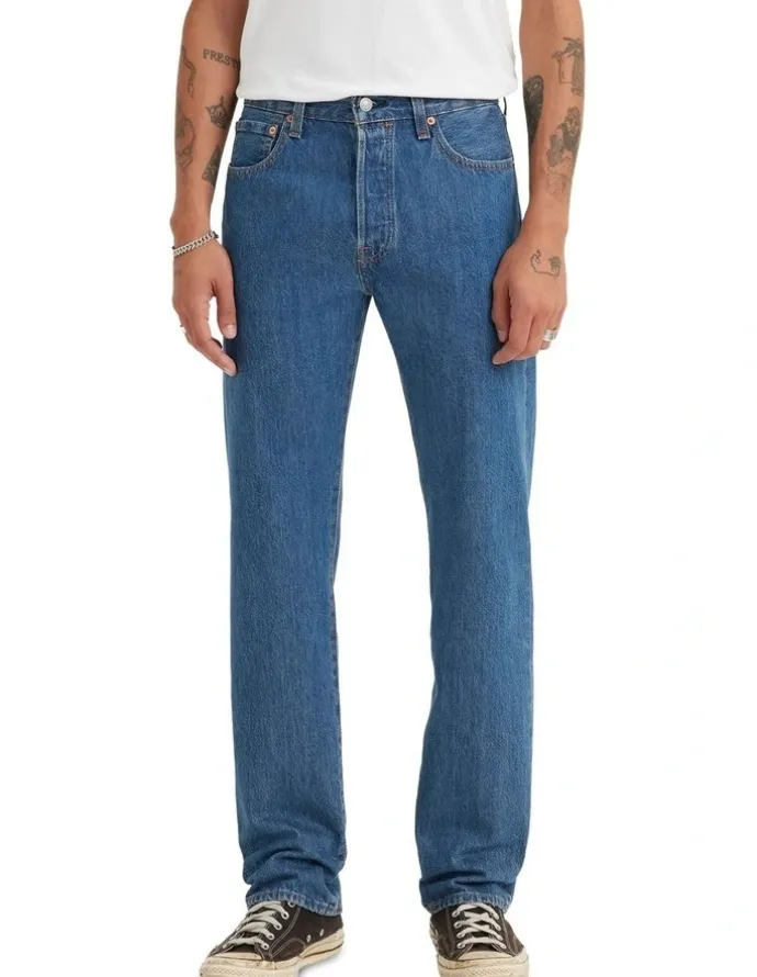 Levi's 501 Original Fit Cotton Straight Leg Jeans in Medium Stonewash