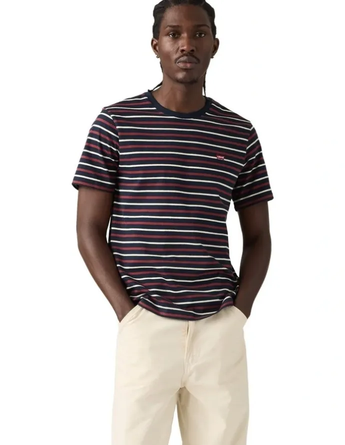 Levi's Original Housemark T-shirt in Andor Stripe Navy Blazer