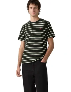 Levi's Original Housemark T-shirt in Andor Stripe Jet Black
