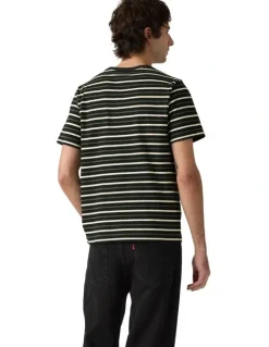 Levi's Original Housemark T-shirt in Andor Stripe Jet Black