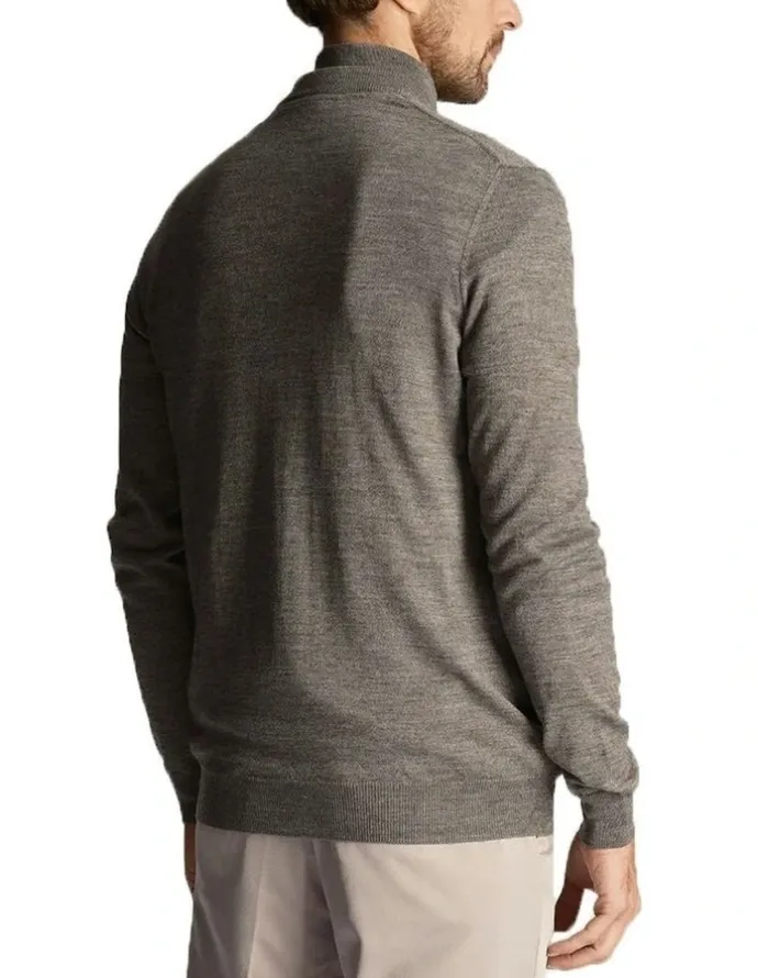 Lyle & Scott Core 1/4 Zip Merino Mix in Mid Grey Marl