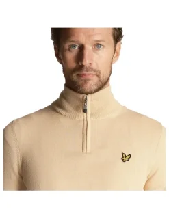 Lyle & Scott Golf Core 1/4 Zip Merino Mix in Sand Dune