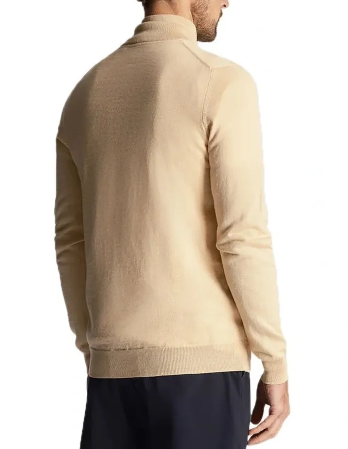 Lyle & Scott Golf Core 1/4 Zip Merino Mix in Sand Dune