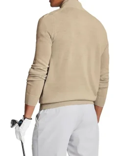 Lyle & Scott Merino Blend 1/4 Zip Knit in Sand