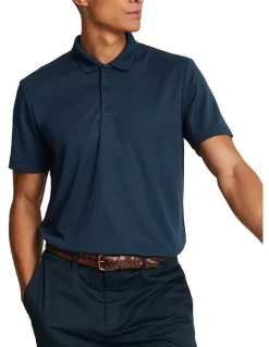 Lyle & Scott Tonal Tech Golf Polo Shirt in Dark Navy