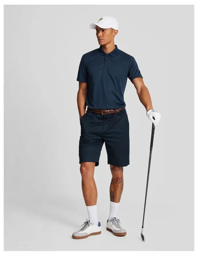 Lyle & Scott Tonal Tech Golf Polo Shirt in Dark Navy