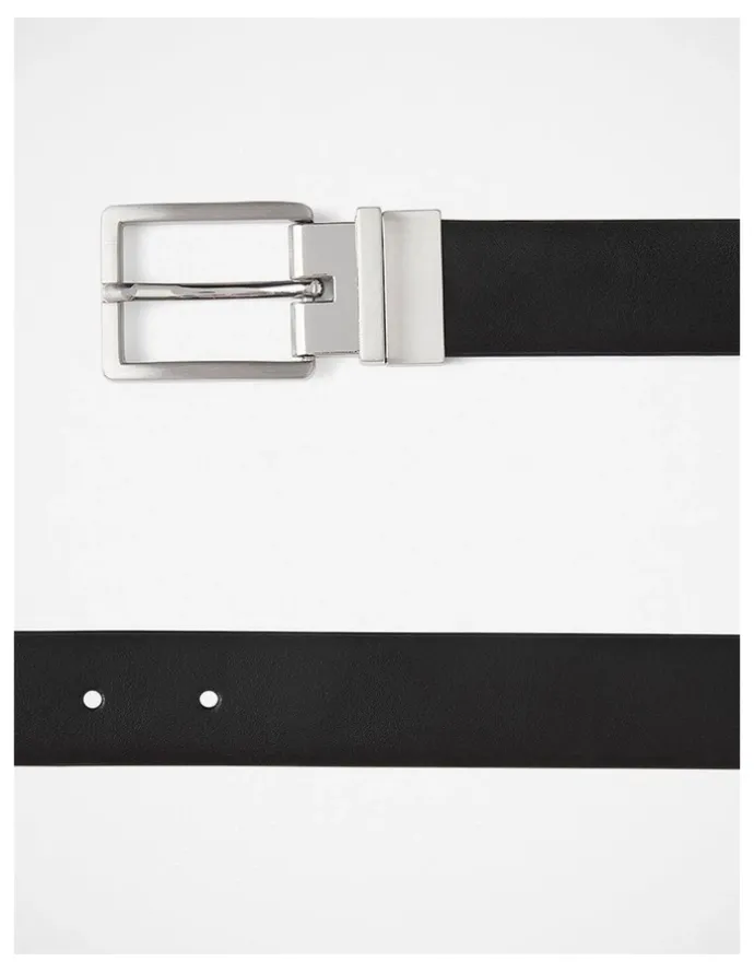 Marcs Lance Reversible Leather Belt in Black/Cognac