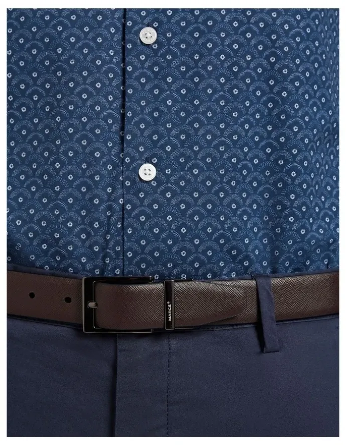 Marcs Oden Reversible Leather Belt in Black/Chocolate